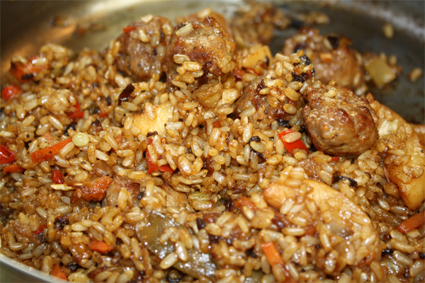Brown Rice With Sausage & Veggies
