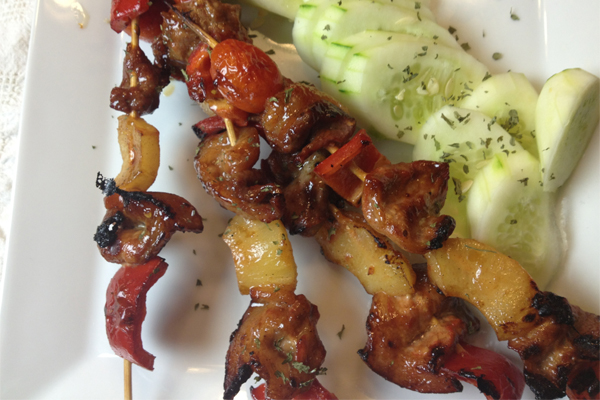 Pineapple Chili Pork BBQ Skewers