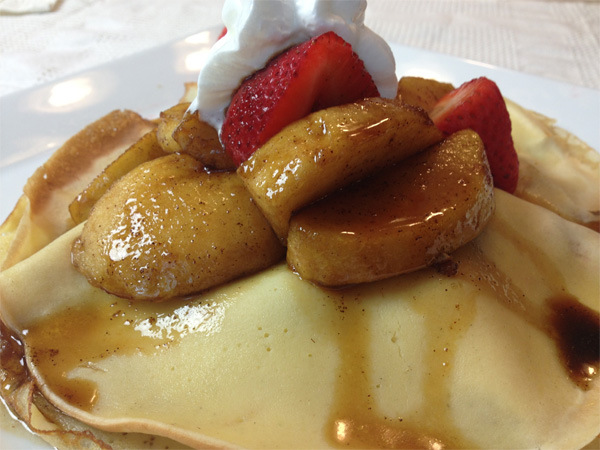 Egg Crepes with Apple-Berry-Dulce de Leche Filling