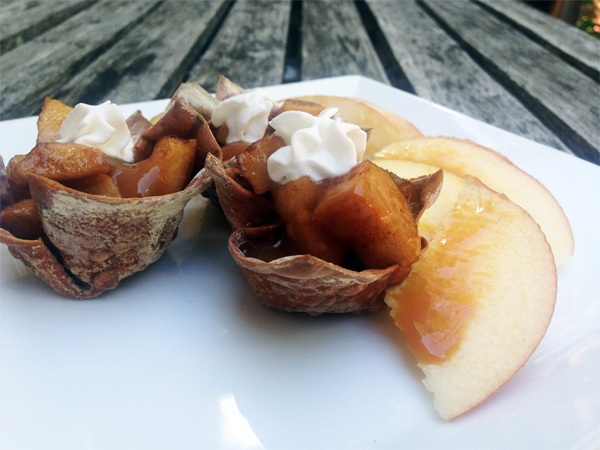 Apple-Filled Wonton Cups