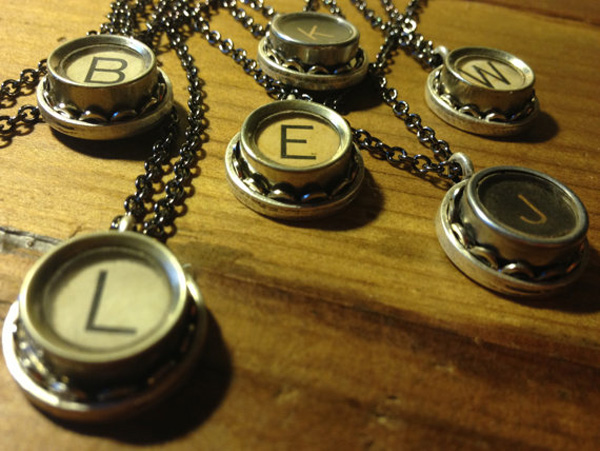 Wearing Reminders to Write: Vintage Typewriter Key Necklaces