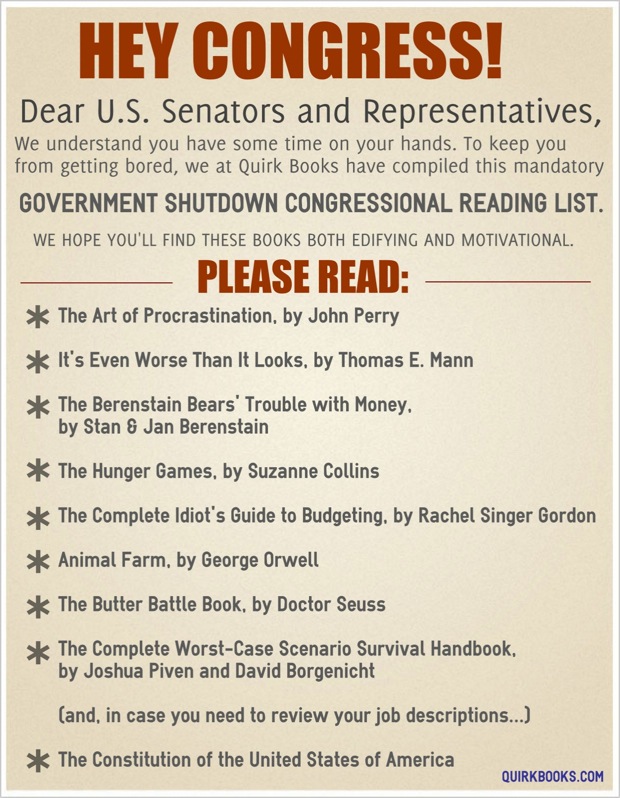 GOVERNMENT SHUTDOWN: A READING LIST FOR CONGRESS
