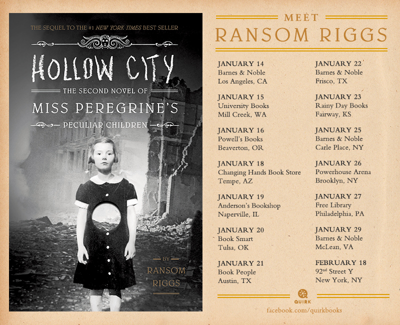 Ransom Riggs Heading Out on 12 City Tour for Hollow City!