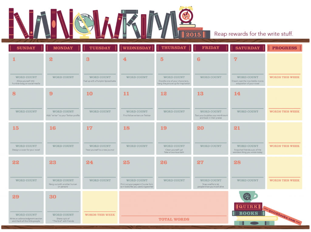 Quirk’s #NaNoWriMo Word Count Chart